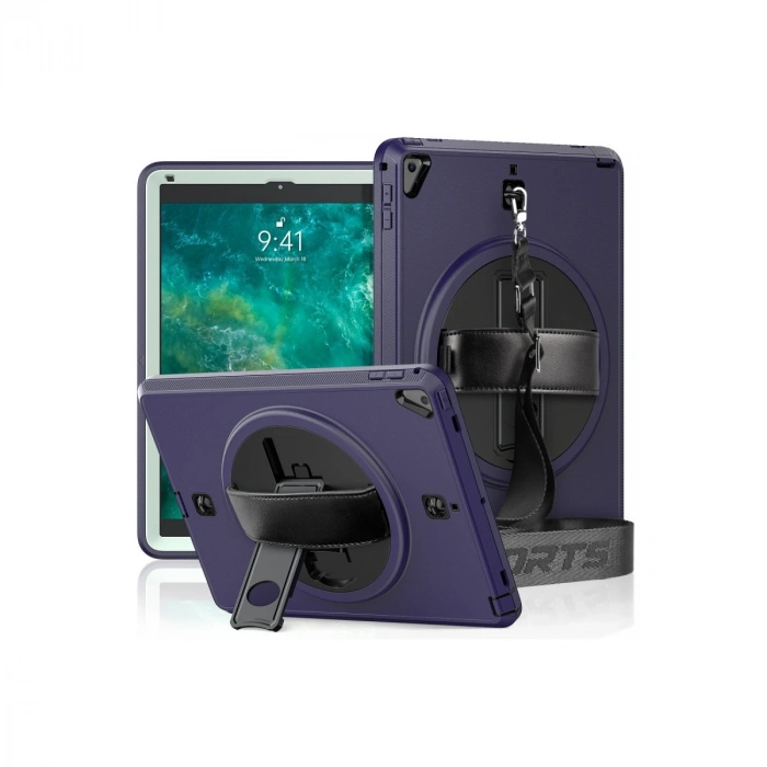 İpad 5 Air 9.7 Kılıf Strap-c Otterbox Tablet Kapak - Lacivert