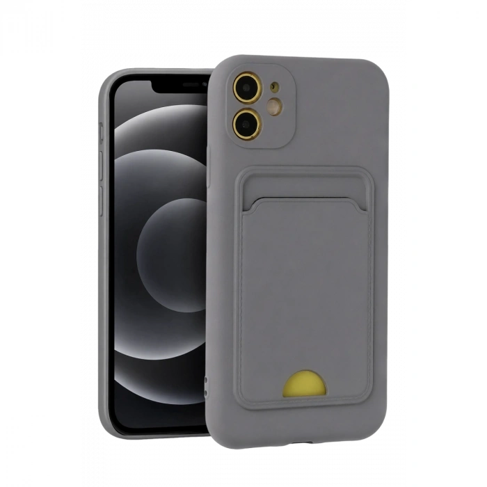 İphone 11 Kılıf Kelvin Kartvizitli Silikon - Gri