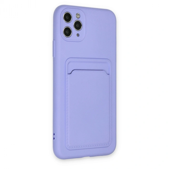 İphone 11 Pro Max Kılıf Kelvin Kartvizitli Silikon - Lila