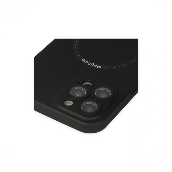 İphone 12 Pro Kılıf Jack Magneticsafe Lens Silikon - Siyah