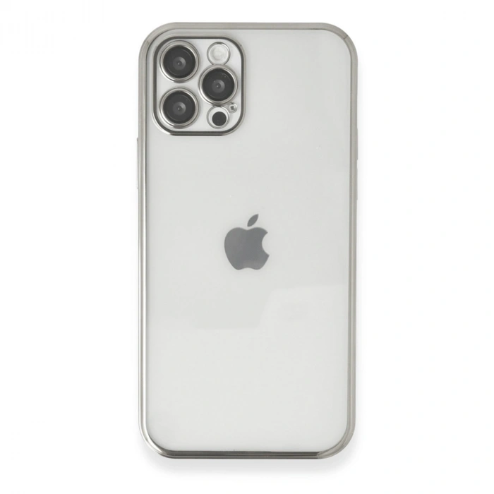 İphone 12 Pro Kılıf Razer Lensli Silikon - Gümüş