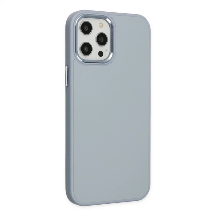 İphone 12 Pro Max Kılıf Asya Deri Silikon - Sierra Blue