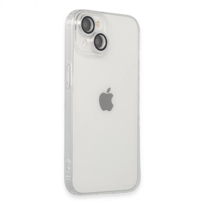 İphone 14 Kılıf Luko Lens Silikon - Gümüş
