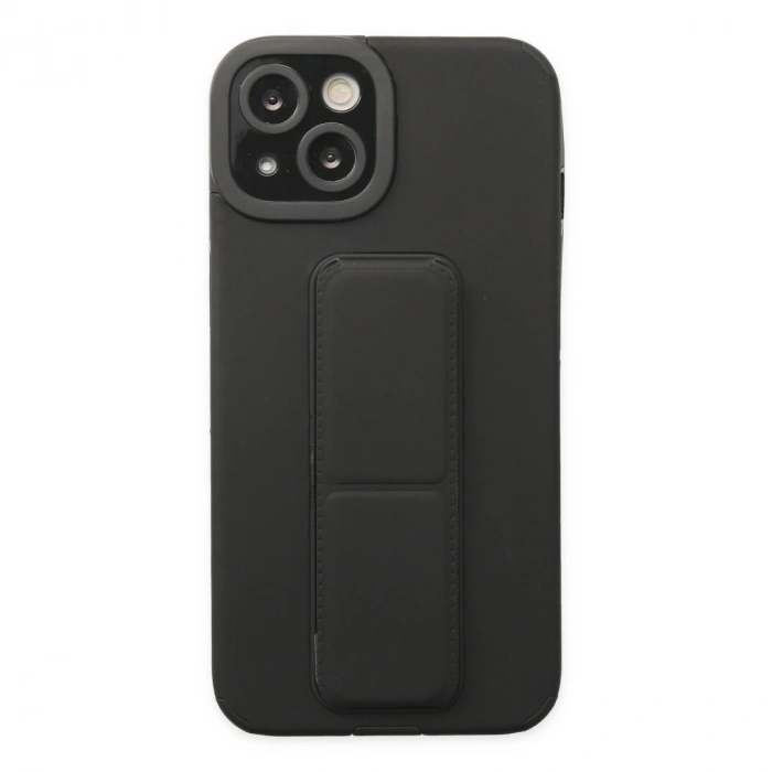 İphone 14 Plus Kılıf Mega Standlı Silikon - Siyah