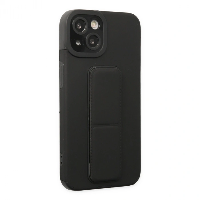 İphone 14 Plus Kılıf Mega Standlı Silikon - Siyah