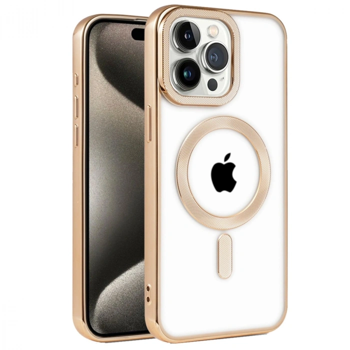 İphone 14 Pro Kılıf Kronos Magsafe Kapak - Gold