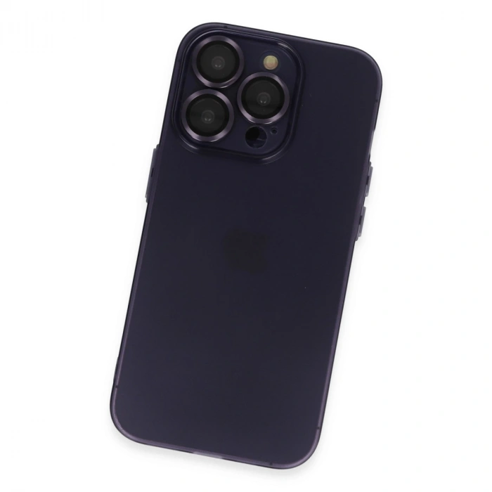 İphone 14 Pro Max Kılıf Luko Lens Silikon - Derin Mor
