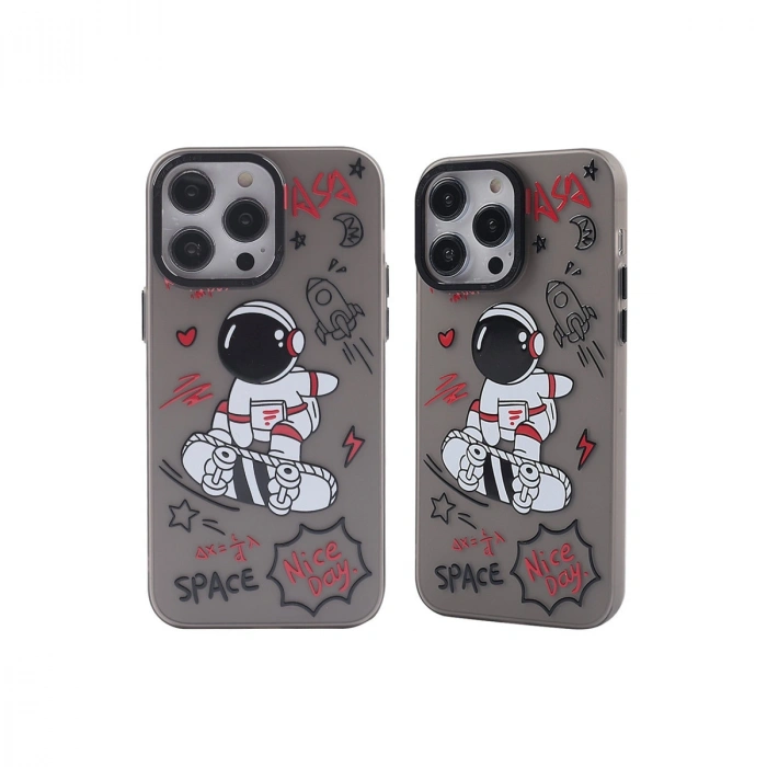 İphone 14 Pro Max Kılıf Prada Desenli Kapak - Prada Siyah - 1