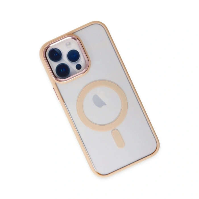 İphone 14 Pro Max Kılıf Room Magneticsafe Silikon - Pudra