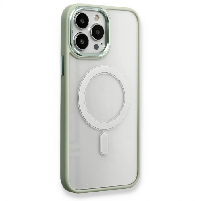 İphone 14 Pro Max Kılıf Room Magneticsafe Silikon - Su Yeşili