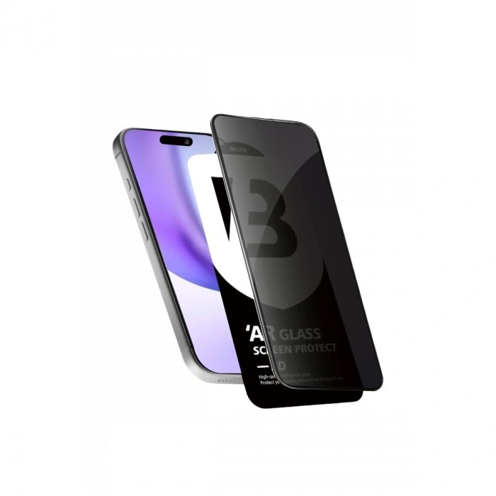 İphone 15 Pro Max 5d Privacy Diamond Hayalet Cam Ekran Koruyucu