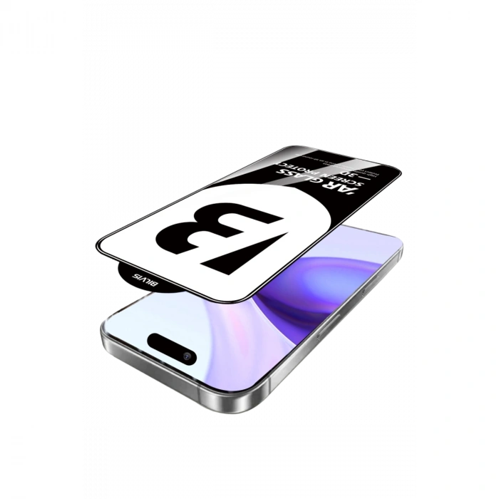 İphone 15 Pro Max Bilvis 5d Super Clear Diamond Cam Ekran Koruyucu