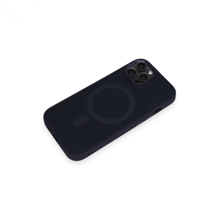 İphone 15 Pro Max Kılıf Oslo Magsafe Kapak - Lacivert