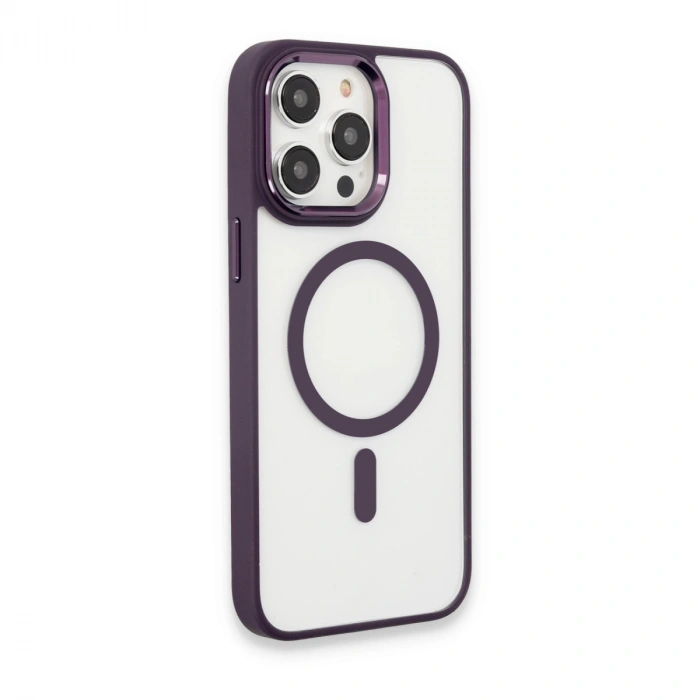 İphone 15 Pro Max Kılıf Room Magneticsafe Silikon - Derin Mor