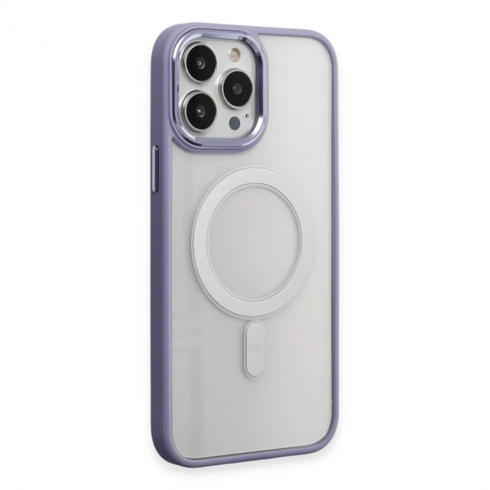 İphone 15 Pro Max Kılıf Room Magneticsafe Silikon - Lila