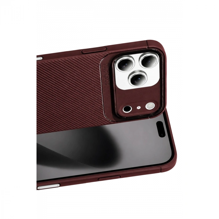 İphone 17 Pro Auto Focus Karbon Kapak - Bordo