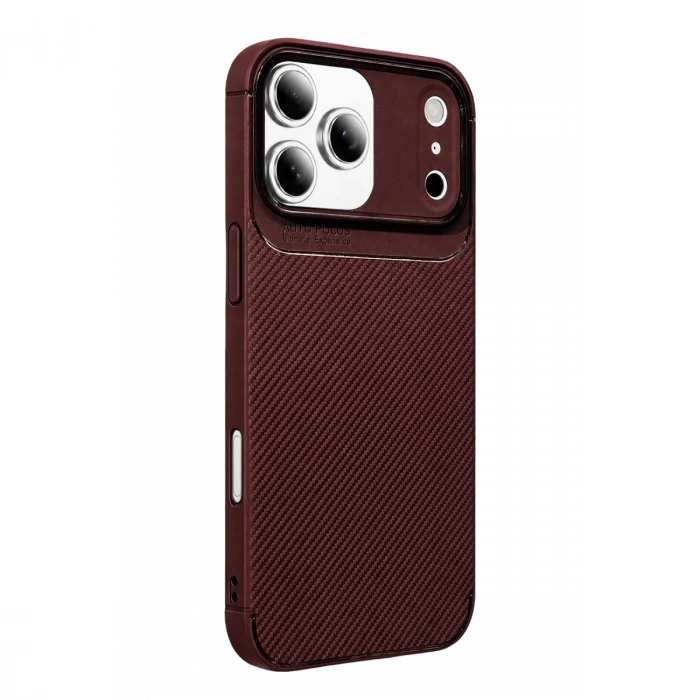 İphone 17 Pro Auto Focus Karbon Kapak - Bordo