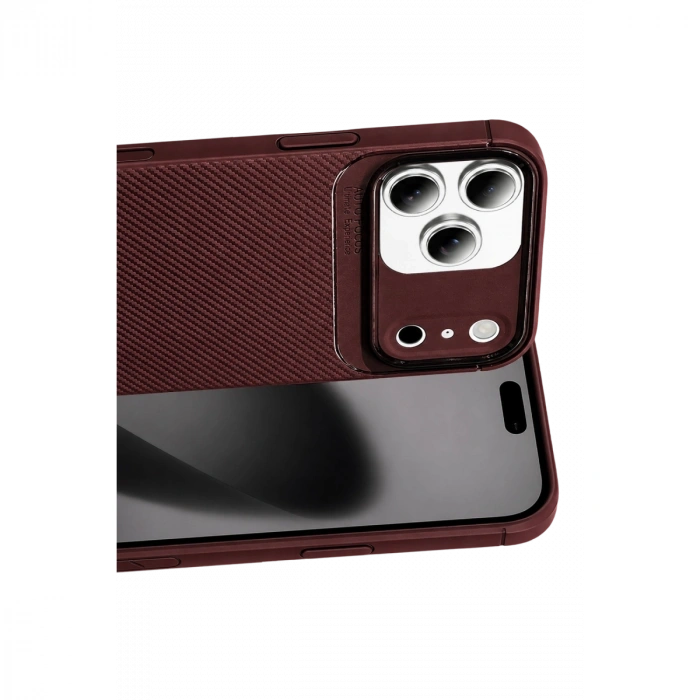 İphone 17 Pro Max Auto Focus Karbon Kapak - Bordo