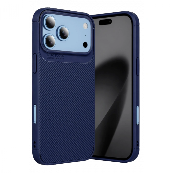 İphone 18 Pro Auto Focus Karbon Kapak - Lacivert