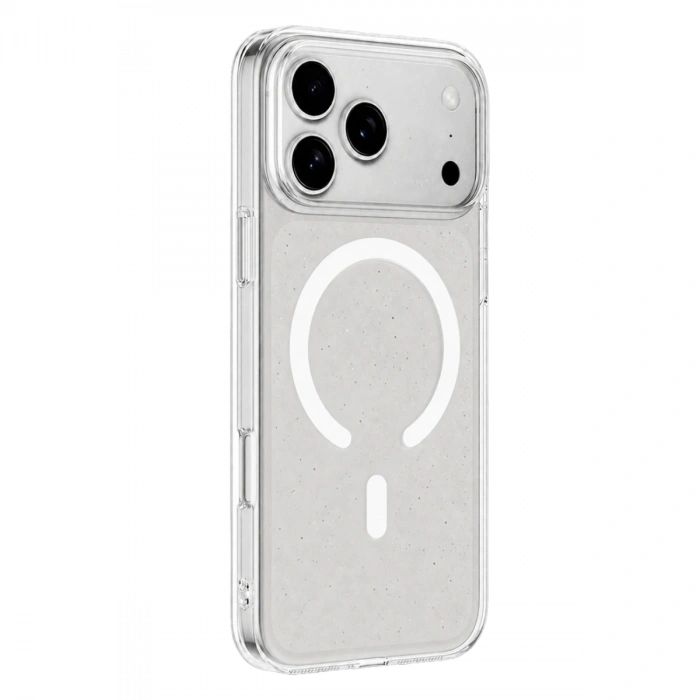 İphone 18 Pro Combo Simli Magsafe Kapak - Şeffaf