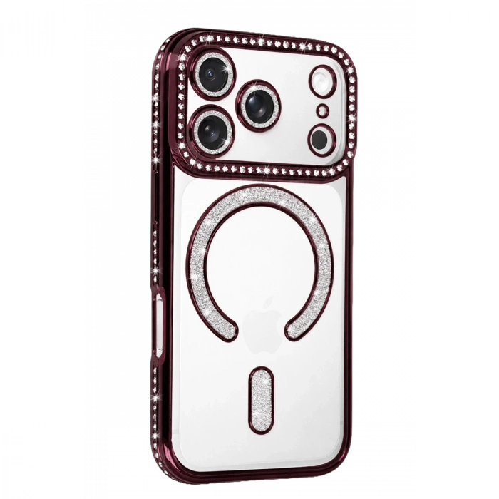 İphone 18 Pro Joke Simli Magneticsafe Kılıf - Bordo