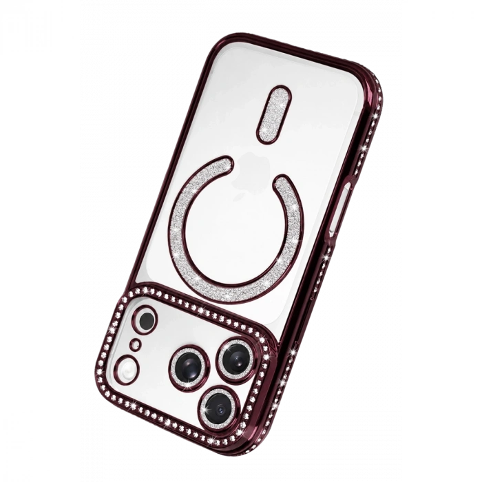 İphone 18 Pro Joke Simli Magneticsafe Kılıf - Bordo