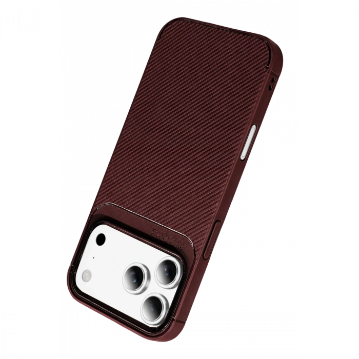 İphone 18 Pro Max Auto Focus Karbon Kapak - Bordo