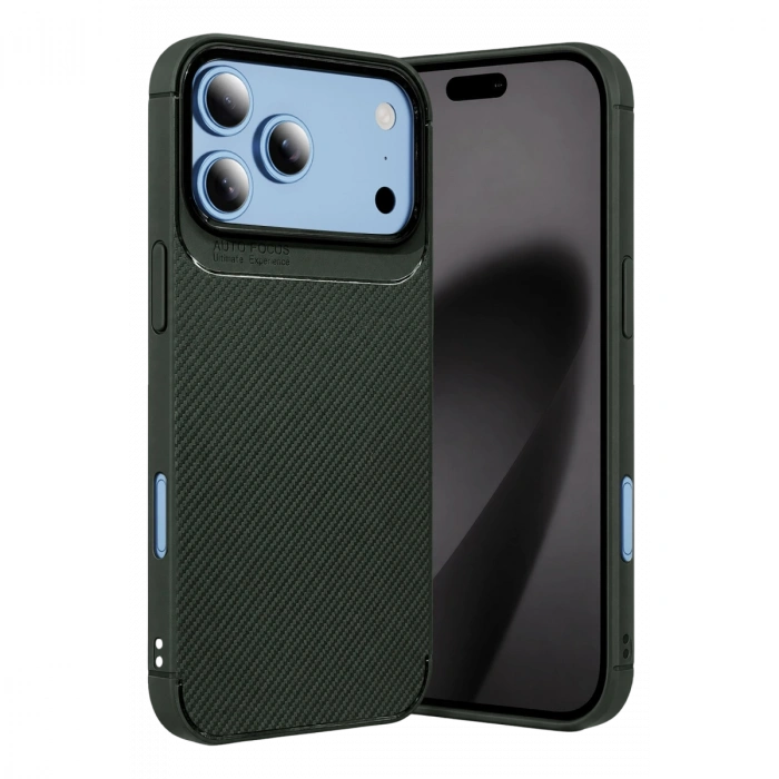 İphone 18 Pro Max Auto Focus Karbon Kapak - Yeşil