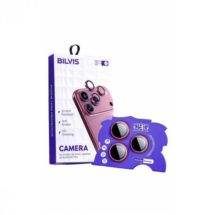 İphone 18 Pro Max Bilvis Titan Kamera Lens - Bordo