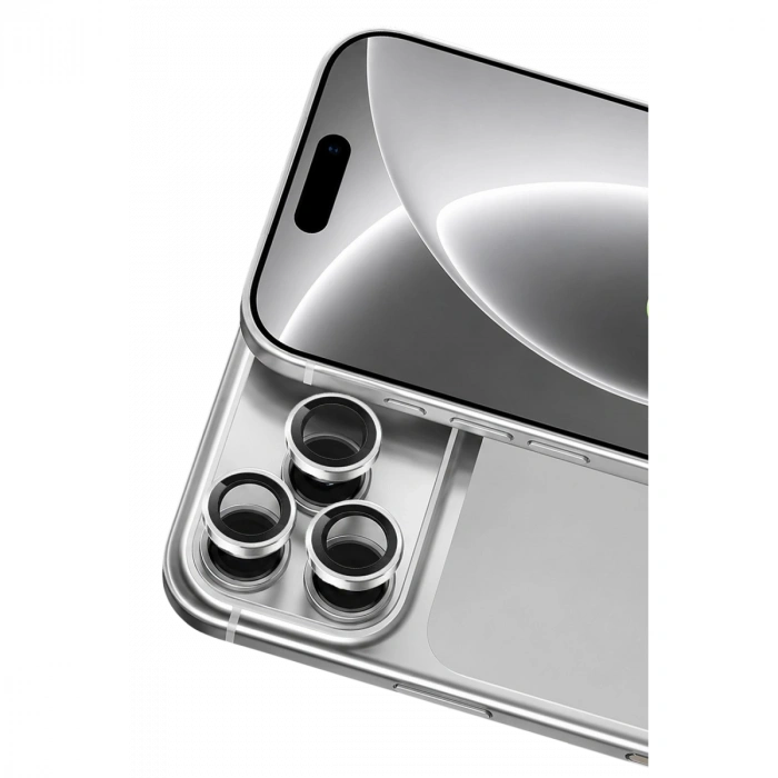 İphone 18 Pro Raze Metal Kamera Lens - Gümüş