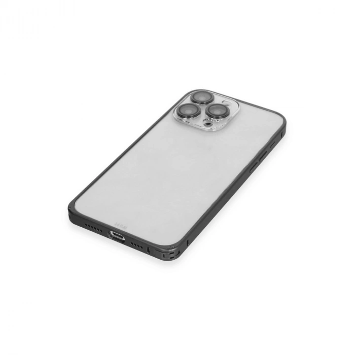 Joko Apple İphone 15 Pro Max Metal Bumper Mat Kapak - Siyah