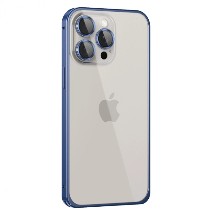 Joko Apple İphone 15 Pro Metal Bumper Mat Kapak - Lacivert