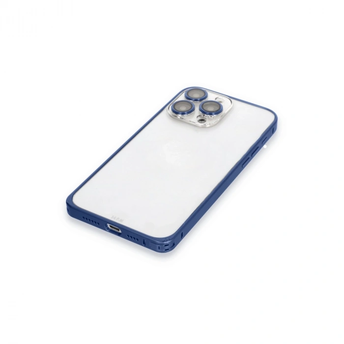 Joko Apple İphone 15 Pro Metal Bumper Mat Kapak - Lacivert