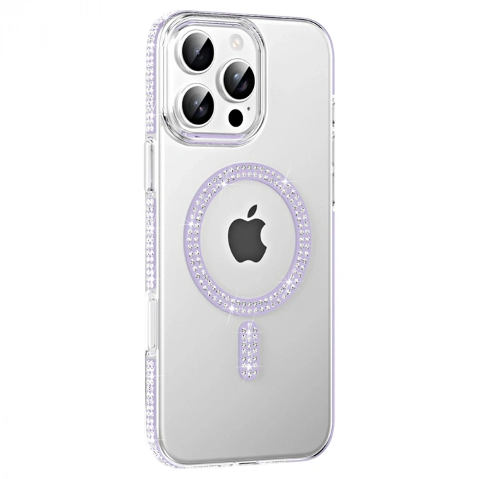Joko  İphone 16 Pro Move Taşlı Magsafe Kapak - Lila