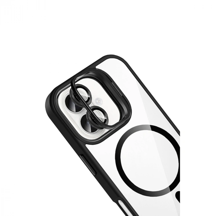 Joko  İphone 17 Remim Lensli Magsafe Standlı Kapak - Siyah