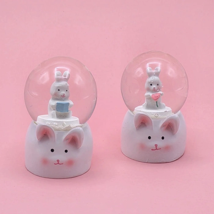 Mini Boy Tavşan Tasarımlı Işıklı Kar Küresi
