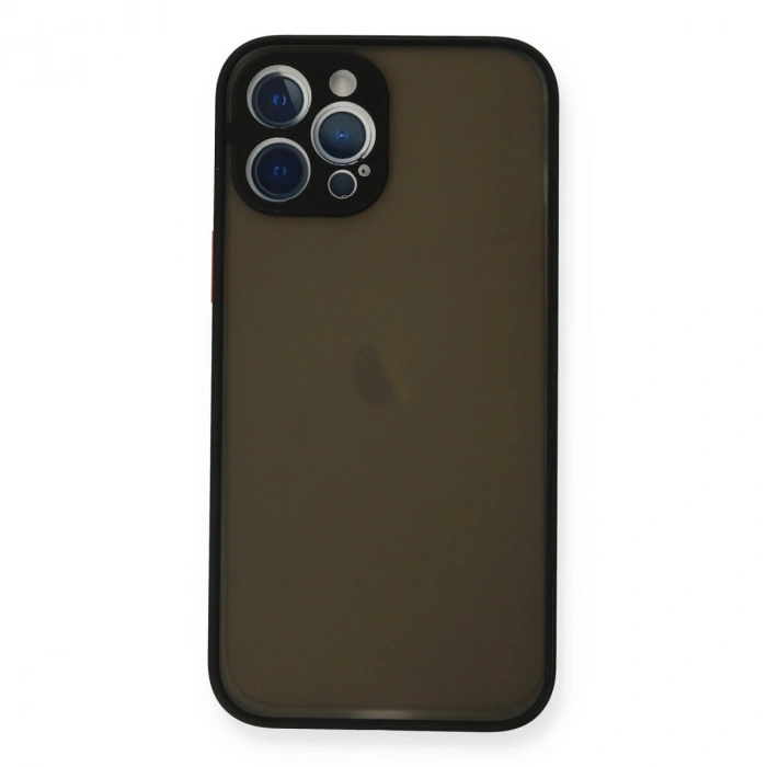 Newface Apple İphone 12 Pro Max Kılıf Montreal Silikon Kapak - Siyah