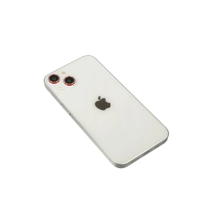 Newface Apple İphone 14 Diamond Kamera Lens - Kırmızı
