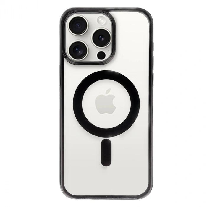 Newface Apple İphone 15 Pro Kılıf Erozi Magsafe Kapak - Siyah