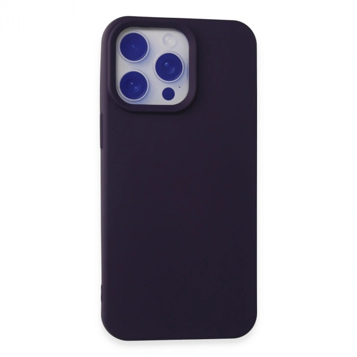 Newface Apple İphone 15 Pro Max Kılıf Nano İçi Kadife Silikon - Mor