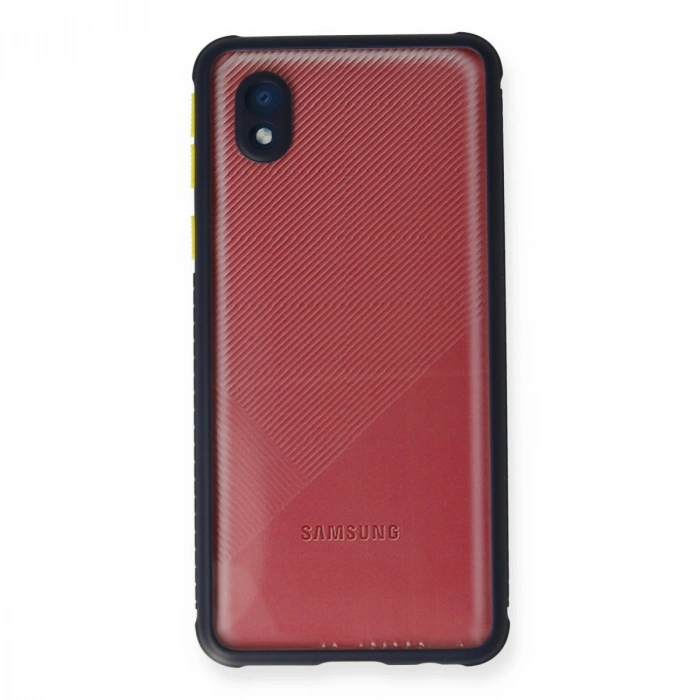 Newface Samsung Galaxy A01 Core Kılıf Miami Şeffaf Silikon - Lacivert
