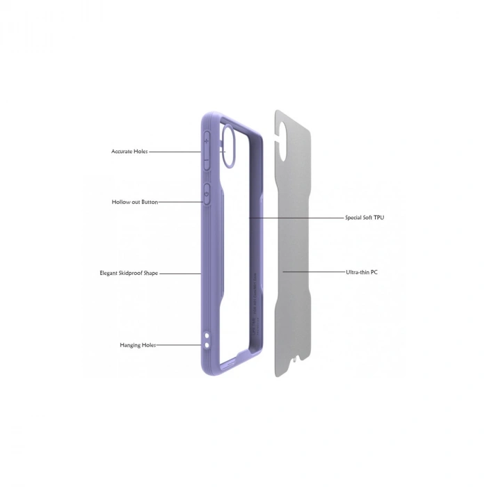 Newface Samsung Galaxy A01 Core Kılıf Platin Silikon - Lila
