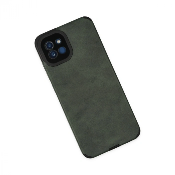 Newface Samsung Galaxy A03 Kılıf Loop Deri Silikon - Yeşil