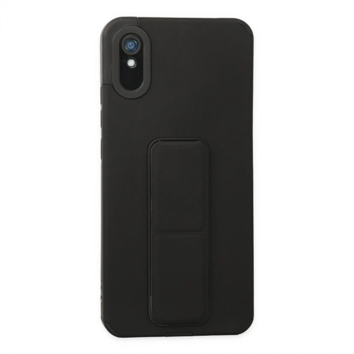 Newface Xiaomi Redmi 9a Kılıf Mega Standlı Silikon - Siyah