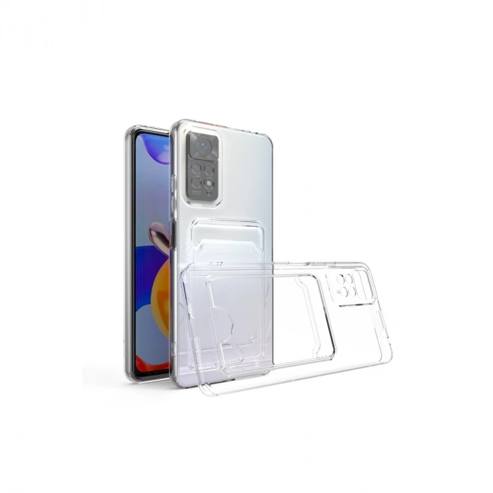 Newface Xiaomi Redmi Note 11 Kılıf Kart Şeffaf Silikon - Şeffaf