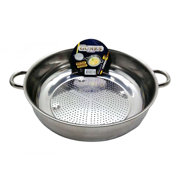 No-3 - 30cm Basık Süzek Metal Süzgeç Bx40