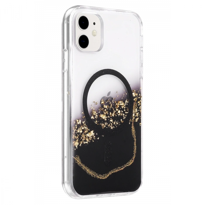 Onegif  İphone 11 Lotus Simli Magsafe Kapak - Siyah