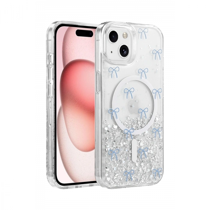 Onegif  İphone 14 Misk Simli Magsafe Kapak - Desen 3