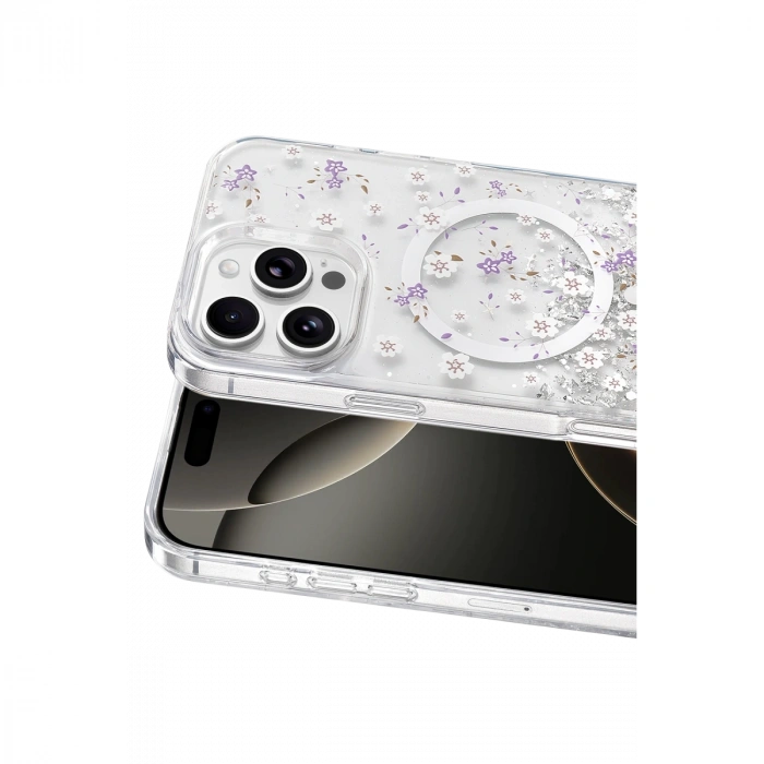Onegif  İphone 16 Pro Max Misk Simli Magsafe Kapak - Desen 2