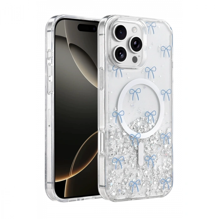 Onegif  İphone 16 Pro Max Misk Simli Magsafe Kapak - Desen 3